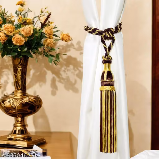 Designer Curtain Tie Back Rope Tassel (Dark Brown) Set of 2