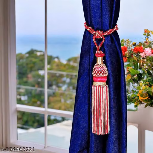 Decorative Pink Curtain tieback holder tassel, Curtain tie rope, Curtain Accessories Tassel, Set 6 Pieces.
