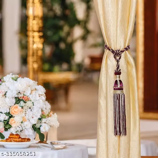 Designer Curtain Tie Back Rope Tassel (Purple) Set of 2