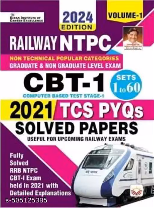 Railway NTPC CBT Stage 1 Edition 2024 Solved Papers Total 60 TCS PYQs Volume 1 (English best Book and best quality