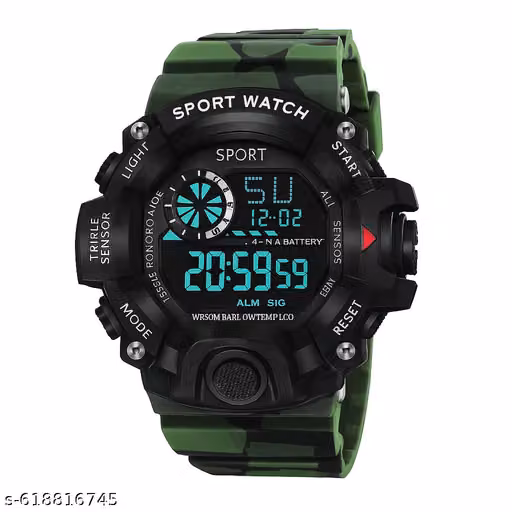 "No.1 Stylish Digital Sports Watch for Men & Boys | Army Design | Shock Resistant LED Display Wrist Watch"