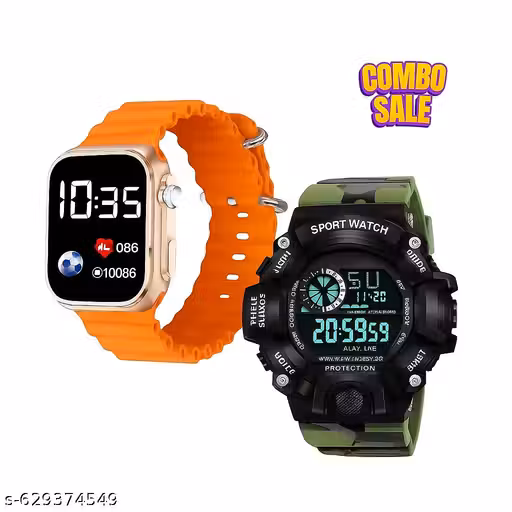 Digital Sports Watch and Trendy Digital watch Combo for Men