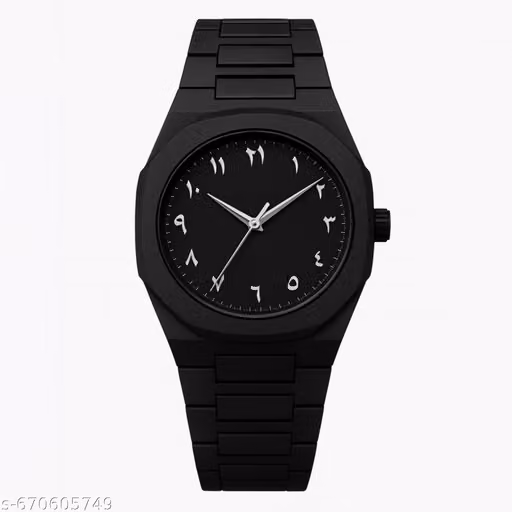 Stylish Black Analoog Watch with Arabic Numerals | Classic Daily Wear Watch