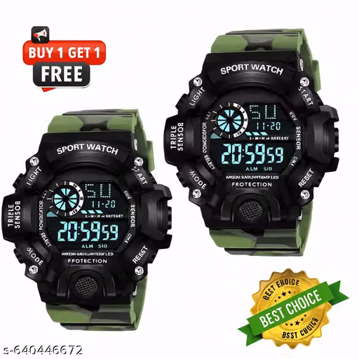 Buy 1 Get 1 Free Sports Digital Watch for Kids – Waterproof LED Watch