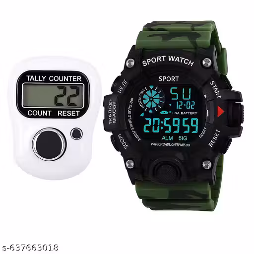 Digital Sports Watch for Men & Boys + Free Tally Counter | Waterproof & Durable