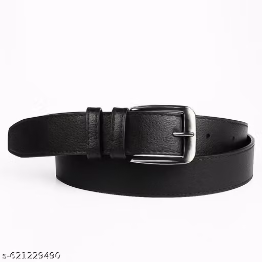 "Stylish Black Belt for Men | Premium Quality Formal & Casual Wear | Durable Buckle | Trendy Men's Accessory"