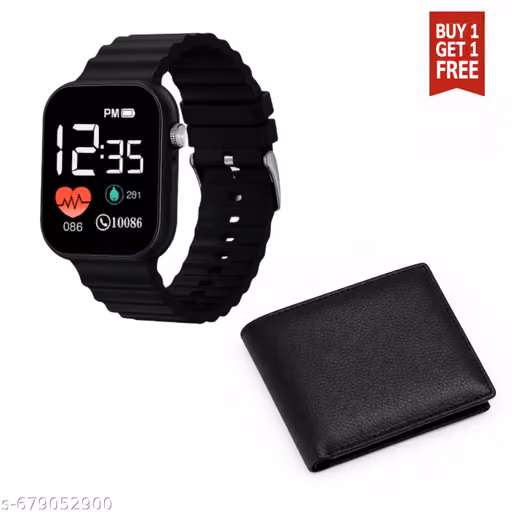 Classic Digital Watch Time Date with Men Wallet Combo