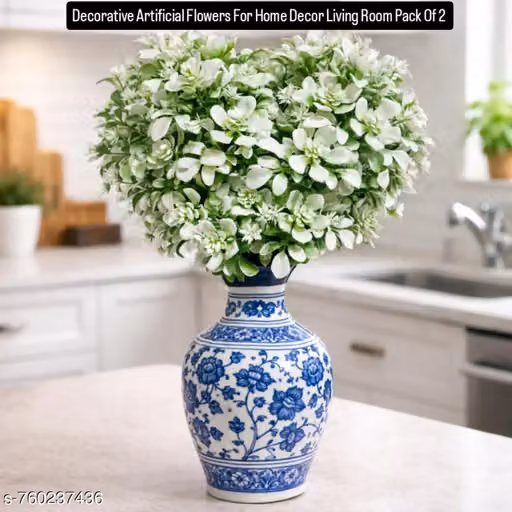 Decorative Artificial Flower Plant Bunch for Office Desk, Table & Modern Workspace