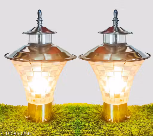 Brand of KRISHA RATAN Trending Season special Metal and high quality plastic Jalwa Unbreakable Gate Light for Home Gate Waterproof | Gate Lamps for Main Gate | Outdoor Garden Light | Pillar Gate Lights (GL Umbrella, Pack of 2)