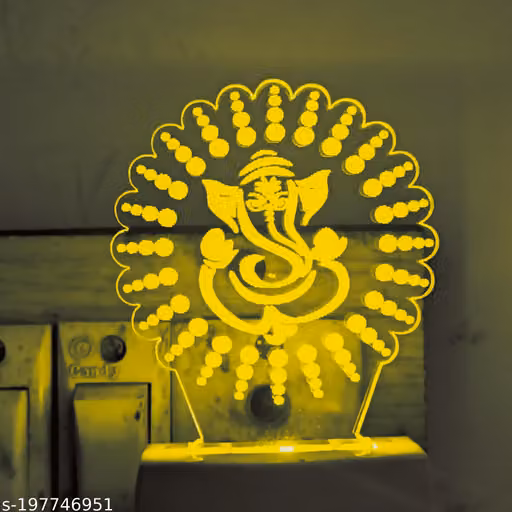 Multicolur "Ganesh ji " 3D Illusion LED Light