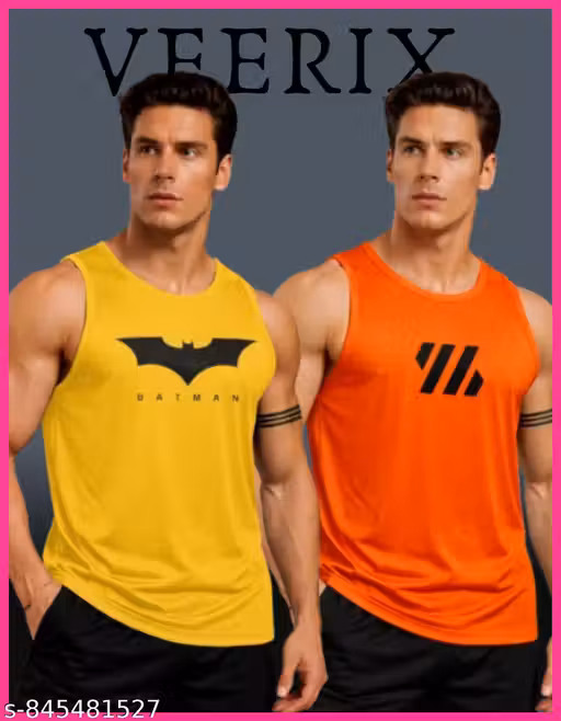 Men’s Workout Sleeveless Tank Top Combo | Comfortable & Trendy Gym Wear Summer Wear Breathable Sports Tank Top for Workout, Running, Training Pack of 2