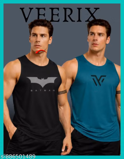 Men’s Workout Sleeveless Tank Top Combo | Comfortable & Trendy Gym Wear Summer Wear Breathable Sports Tank Top for Workout, Running, Training Pack of 2