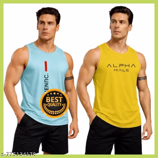 Men’s Gym Sleeveless Tank Top Combo Pack | Breathable Sports Vest for Workout, Running & Training | Comfortable Summer Activewear for Men