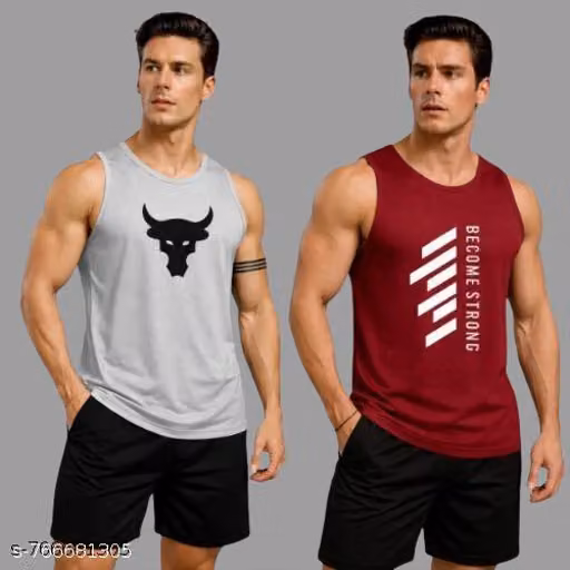 Men’s Sports Sleeveless T-Shirt Combo Pack | Breathable Gym Workout Tank Top for Men | Running & Training Vest