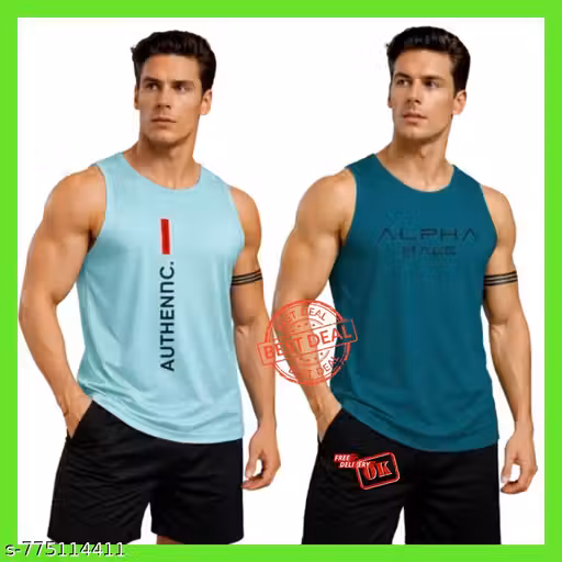 Men’s Gym Sleeveless Tank Top Combo Pack | Breathable Sports Vest for Workout, Running & Training | Comfortable Summer Activewear for Men