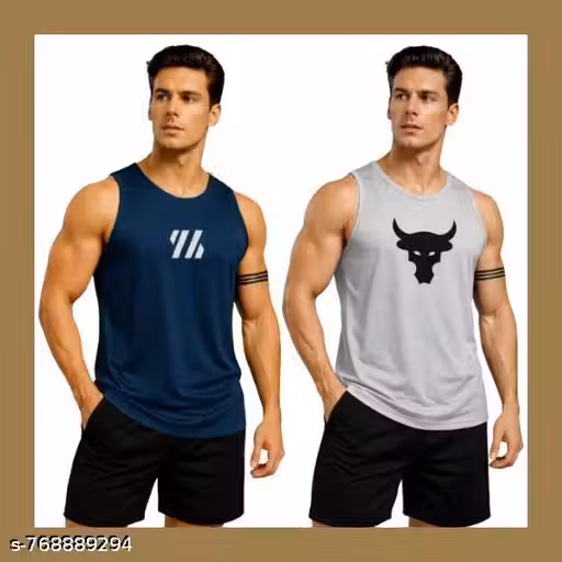 Men’s Sports Sleeveless T-Shirt Combo Pack | Breathable Gym Workout Tank Top for Men | Comfortable Running & Training Vest