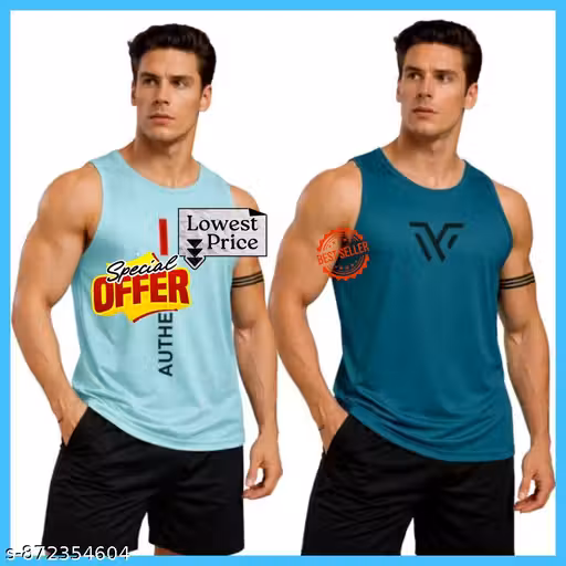 Men’s Sports Sleeveless T-Shirt Combo | Workout Tank