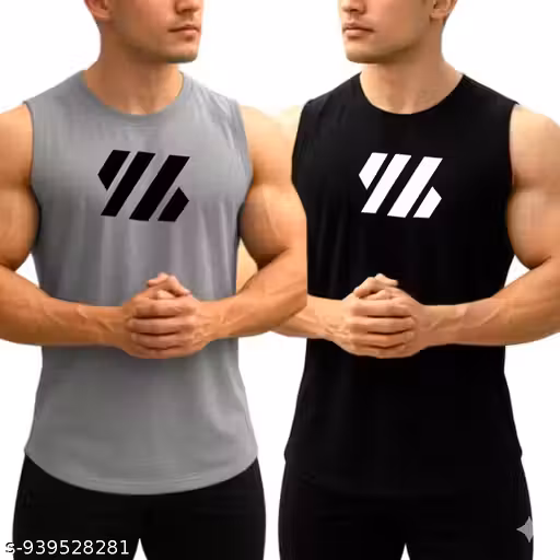 Latest Stylish Gym Vest for Men | Trendy Active Vest for Men and Boys | Active Gym Vest with Black and Grey Colour