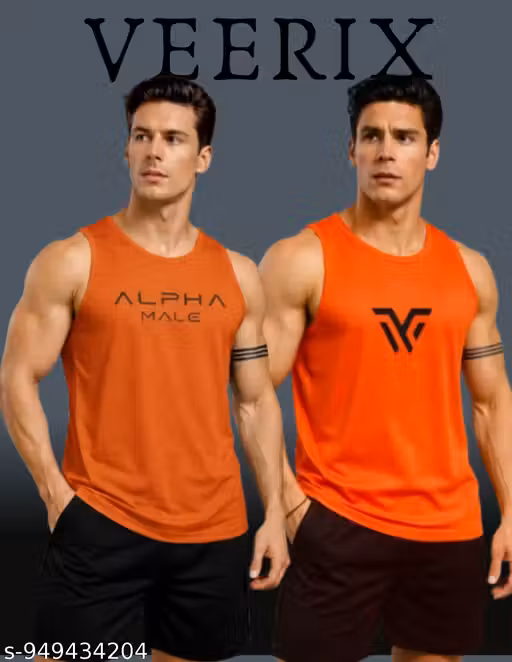 VEERIX Men’s Sleeveless Gym Wear Combo | Vegeta Anime Graphic & Motivation Print Tank Top | Fitness Workout Training Vest for Men