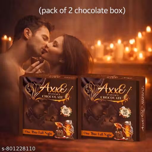 AXXE Premium Intimacy Dark Chocolate for Couples | Mood Enhancing Chocolate for Men & Women | (This Chocolate of Based on African Formula) | Anniversary, Valentine, Wedding & Birthday Special | 1 chocolate 1 person | Fruit&Nut (Pack of 2 Box) 35g+35gm