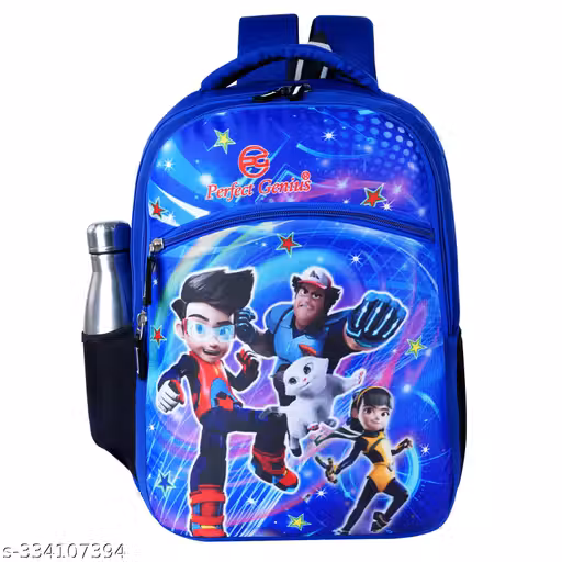 Kids Cartoon Printed Backpack for Boys | School Bag for Kids | Lightweight Travel Backpack with Bottle Pocket
