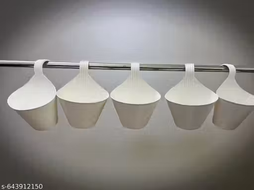 Pack of 5 White Hook Pot/ Railing Pot for indoor and outdoor Planters