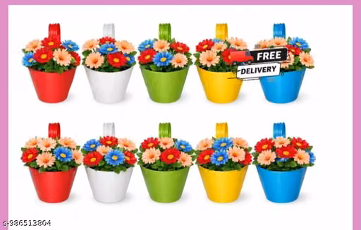 Pack of 10 hookAesthetic Planter Modern Home Decor Pot Living Room Plant Pot Indoor Plant Container Succulent Pot Money Plant Pot Snake Plant Pot Decorative Balcony Pot Garden Decor Accessories Premium Plastic Planter Colorful Square Pot Vibrant Flower Po