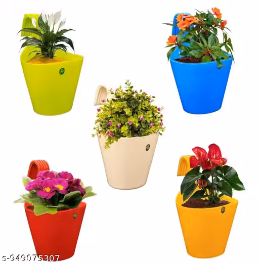 Hanging gamla Plastic gamla hanging Balcony gamla Ghar sajawat planter Garden decor pot Latkan flower pot Hanging tub planter Fancy gamla Pack of 10 hook potHome decoration pot Hanging basket for plants