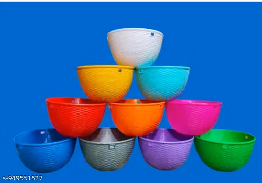 Pack of 10 Hanging gamla Plastic gamla hanging Balcony gamla Ghar sajawat planter Garden decor pot Latkan flower pot Hanging tub planter Fancy gamla Home decoration pot Hanging basket for plantsRound hanging basket Stylish hanging pot Modern flower plante