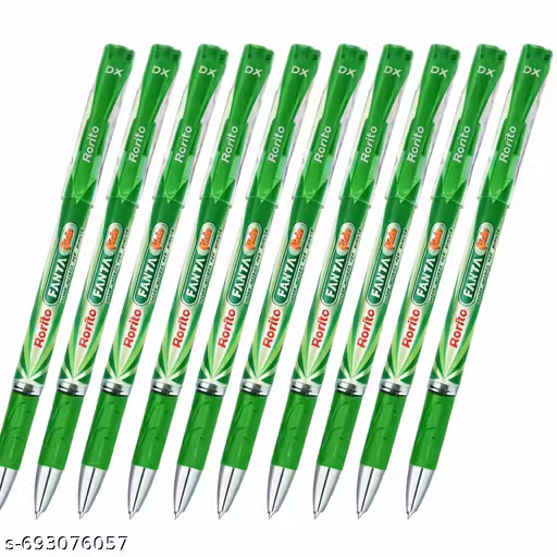 Rorito Fantaglide Green Ball Pens | Pack of 20 | 0.7 mm Metal Tip | Smooth & Fine Writing Glide Pens