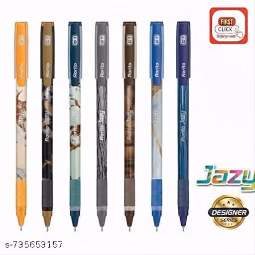 Rorito's Jazy G7 Ball Pen (Designer Series) – Pack of 20 Blue Writing Pens, Colour Body Ballpoint Pens