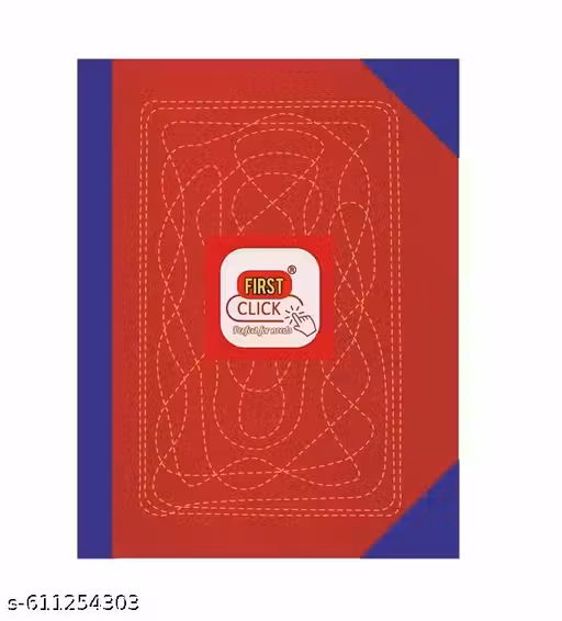 FIRST CLICK® Fancy Platinum Notebook | Hard Bound Account Book, Ledger Book, 400 Pages | 58 GSM White Paper | Canvas Binding, 16.5 x 20.5 cm | Strong Binding for Records & Accounts