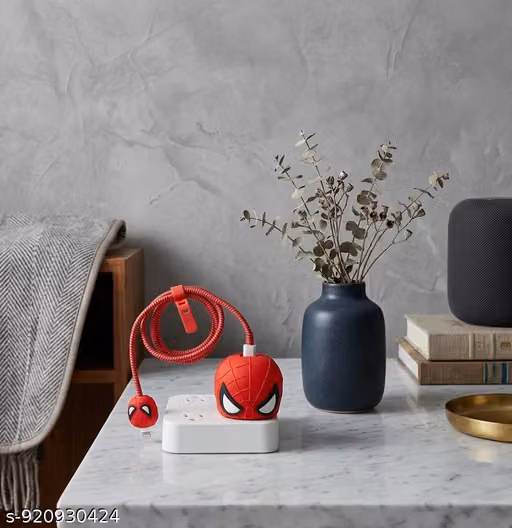 Spiderman Charger Case Cover for Iphone 20W/18W USB-C Adapter | Stylish Charger + Cable Protector Set for iPhone | Cool Spiderman Design for Boys, Teens & Gamers (Red) [ADAPTER AND CABLE NOT INCLUDED]