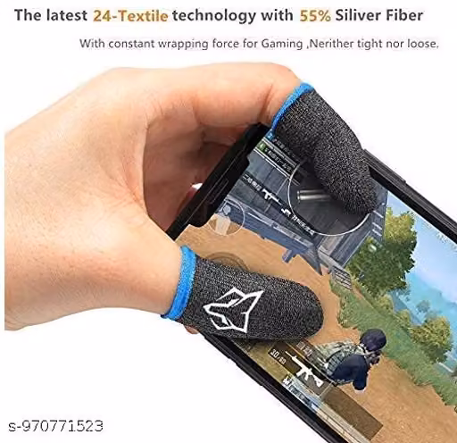 Gaming Finger Sleeves (10 Pcs) for Mobile Game Touchscreen Thumb Gloves Set Anti-Sweat Breathable Covers for Playing Mobile Phone Games PUBG | BGMI | COD | FREEFIRE | FORTNITE (10)