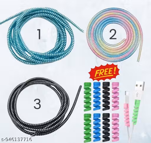 RANDOM COLOUR Cable protector combo of three