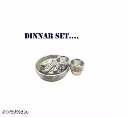 BEST BRANDS... 3 Bowls & 3 Plates,3 Spoon Stainless Steel | Serving Dessert Curry Soup Bowls Wati Vati Katori | Small Rice Side Dishes | Kitchen & Dining ,Solid, 200 milliliter AEK302
