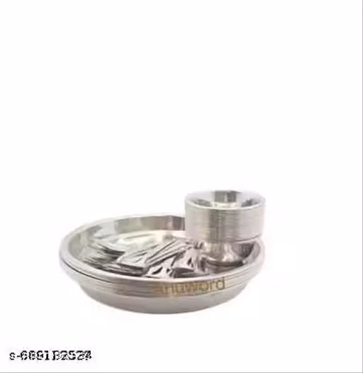 BEST BRANDS... 3 Bowls & 3 Plates,3 Spoon Stainless Steel | Serving Dessert Curry Soup Bowls Wati Vati Katori | Small Rice Side Dishes | Kitchen & Dining ,Solid, 200 milliliter AEK301