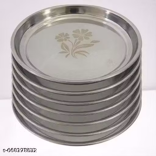 STAINLESS steel 6 thali KHUMCHA NEW PETURN assd350