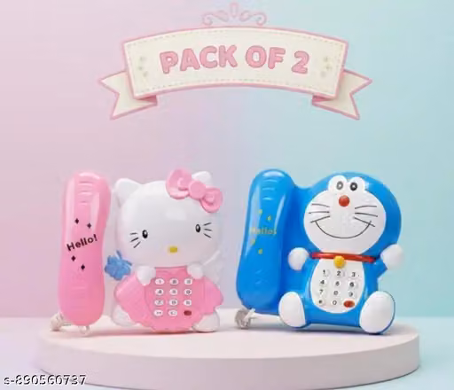 KIDS LEARNING PHONE TOY SET (HELLO KITTY + DORAEMON)