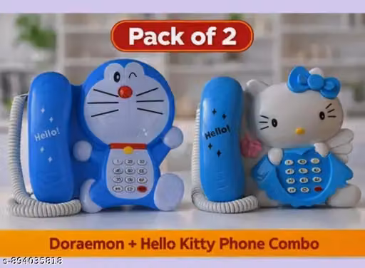 KIDS MUSICAL TOY PHONE COMBO( DORAEMON & HELLO KITTY)