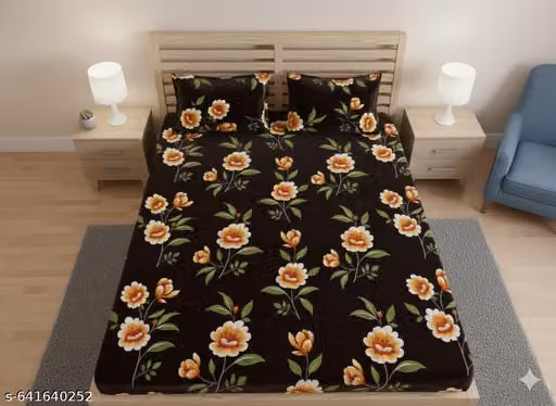 New trending Winter woolen velvet All around elastic Fitted Double Bedsheet with two pillow cover and Single with one pillow cover in Zipper pocket pillow