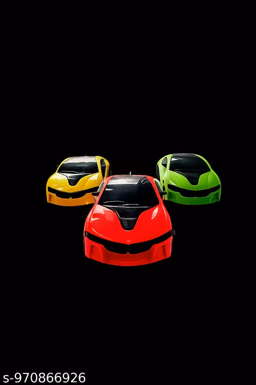 Premium 3 Pcs Sports Racing Car Combo Pack | Stylish Remote Control Toy Cars Set (Red, Yellow, Green) | Fast Modern Car Series | Best Gift for Kids Boys & Girls