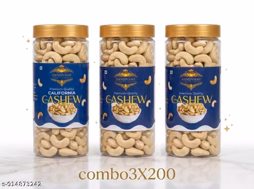 Sanjivani Cashew Nuts W320 cashew (3X200)gm Nutritious, Delicious & Crunchy Kaju | Rich in Magnesium, Copper & Phosphorus