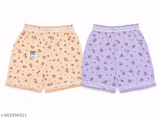 Kids soft cotton floral printed cotton bloomer (pack of 2)