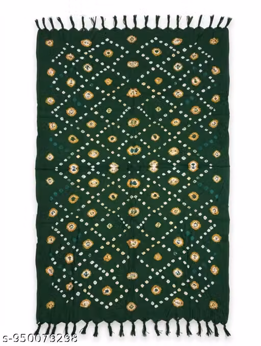 Women Stylish Bandhani Printed Dupatta with Tassels | Soft Cotton Blend Ethnic Dupatta for Kurti & Suit