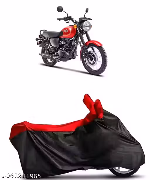 Water Resistant Bike Cover Dustproof UV Protection Bike Cover for Kawa.saki W 17.5 All-Weather Protection (RED/BLACK)