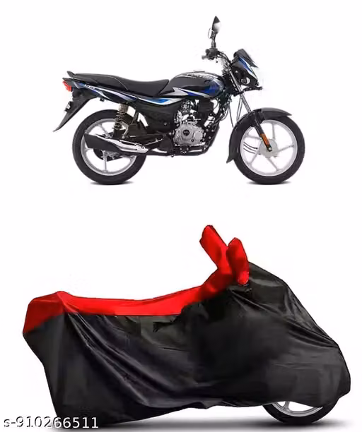 100% Water Resistant UV Protection & Dustproof Bike Cover/ Two Wheeler Body cover Bajaj Platina 100 (RED/BLACK)