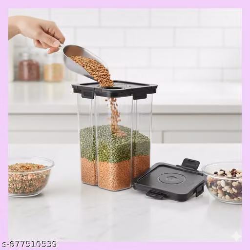 4 Section Container for Pulses Dry Fruits & Spices