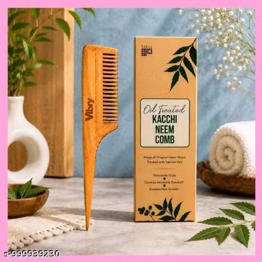 Neem Wooden Tail Comb | Hair Styling & Sectioning Comb for Men Women
