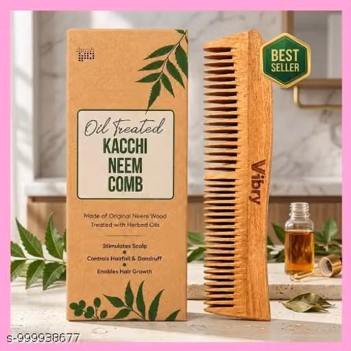 Regular Neem Wooden Hair Comb | Natural Wooden Comb | Daily Use Hair Comb